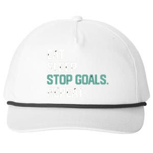 EAT SLEEP STOP GOALS REPEAT Soccer Hockey Gift Snapback Five-Panel Rope Hat