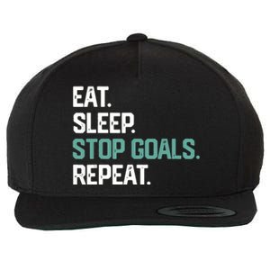 EAT SLEEP STOP GOALS REPEAT Soccer Hockey Gift Wool Snapback Cap