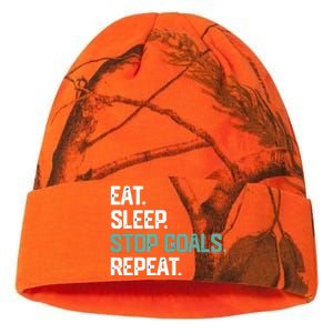 EAT SLEEP STOP GOALS REPEAT Soccer Hockey Gift Kati Licensed 12" Camo Beanie