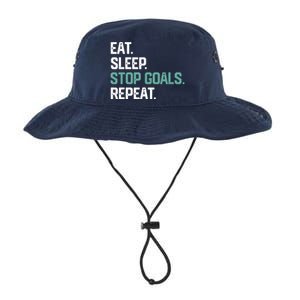 EAT SLEEP STOP GOALS REPEAT Soccer Hockey Gift Legacy Cool Fit Booney Bucket Hat