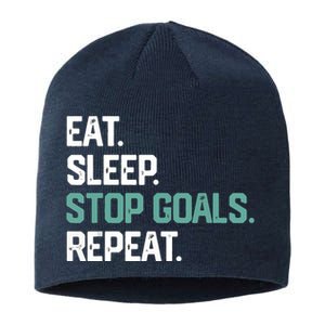 EAT SLEEP STOP GOALS REPEAT Soccer Hockey Gift Sustainable Beanie