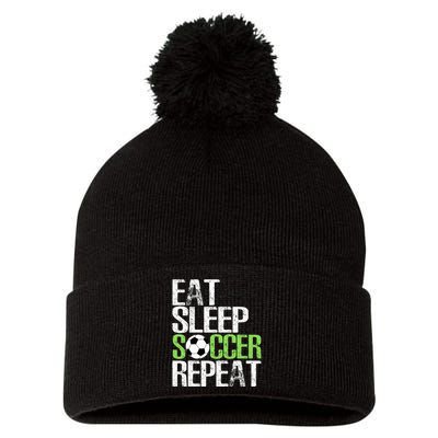 Eat Sleep Soccer Repeat Cool Sport Player Gift Pom Pom 12in Knit Beanie