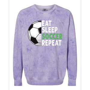 Eat Sleep Soccer Repeat Funny Soccer Players Boy Colorblast Crewneck Sweatshirt