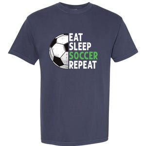 Eat Sleep Soccer Repeat Funny Soccer Players Boy Garment-Dyed Heavyweight T-Shirt