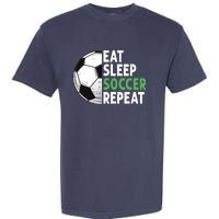 Eat Sleep Soccer Repeat Funny Soccer Players Boy Garment-Dyed Heavyweight T-Shirt