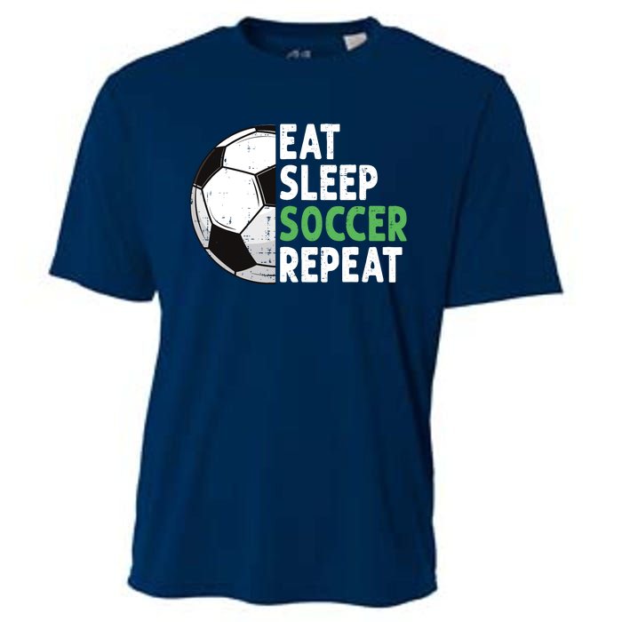 Eat Sleep Soccer Repeat Funny Soccer Players Boy Cooling Performance Crew T-Shirt