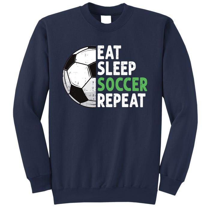 Eat Sleep Soccer Repeat Funny Soccer Players Boy Sweatshirt