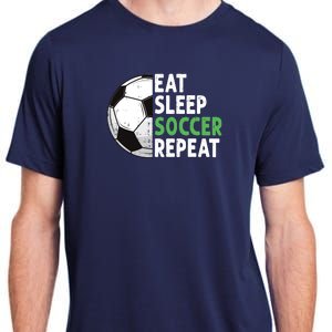 Eat Sleep Soccer Repeat Funny Soccer Players Boy Adult ChromaSoft Performance T-Shirt