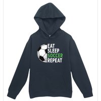 Eat Sleep Soccer Repeat Funny Soccer Players Boy Urban Pullover Hoodie