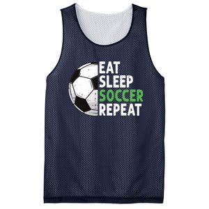 Eat Sleep Soccer Repeat Funny Soccer Players Boy Mesh Reversible Basketball Jersey Tank