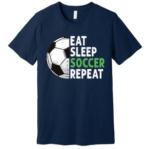 Eat Sleep Soccer Repeat Funny Soccer Players Boy Premium T-Shirt