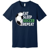 Eat Sleep Soccer Repeat Funny Soccer Players Boy Premium T-Shirt