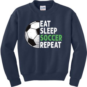 Eat Sleep Soccer Repeat Funny Soccer Players Boy Kids Sweatshirt