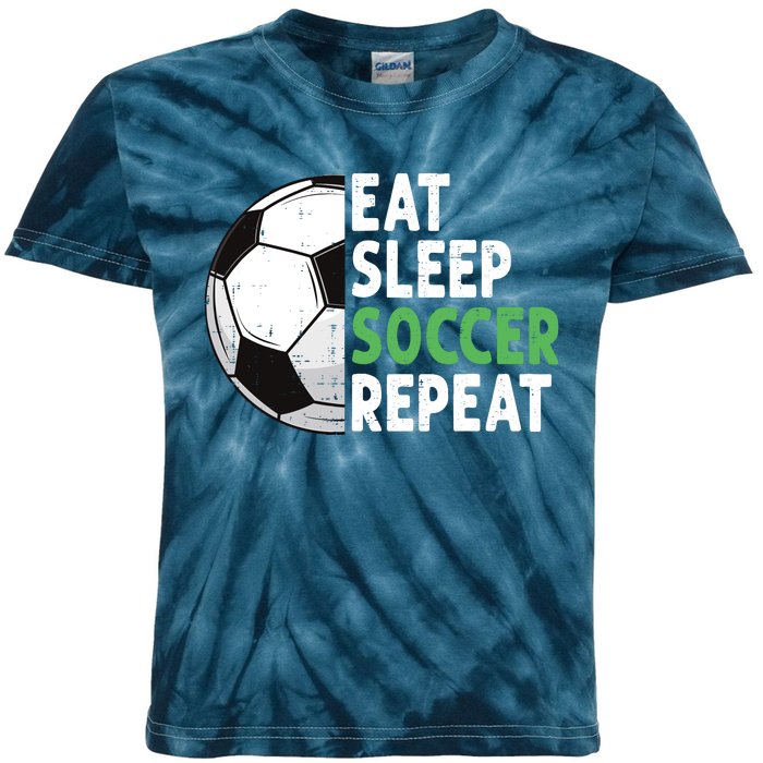 Eat Sleep Soccer Repeat Funny Soccer Players Boy Kids Tie-Dye T-Shirt