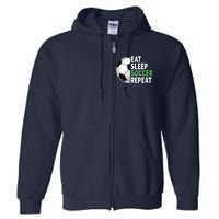 Eat Sleep Soccer Repeat Funny Soccer Players Boy Full Zip Hoodie