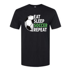 Eat Sleep Soccer Repeat Funny Soccer Players Boy Softstyle CVC T-Shirt