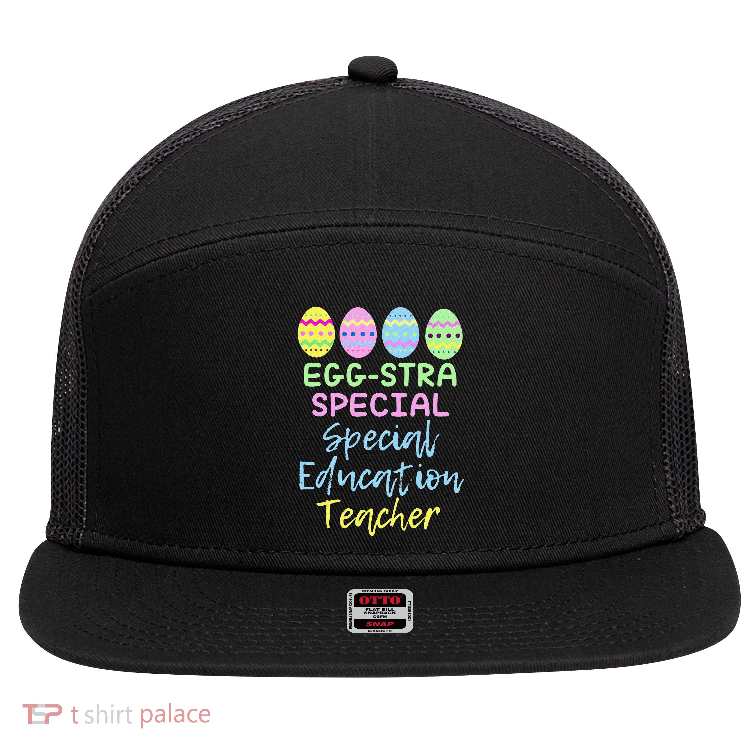 Eggstra Special Special Education Ed Teacher Easter 7 Panel Mesh Trucker Snapback Hat