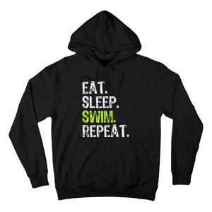 Eat Sleep Swim Repeat Swimming Swimmer Funny Cool Hoodie