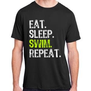 Eat Sleep Swim Repeat Swimming Swimmer Funny Cool Adult ChromaSoft Performance T-Shirt