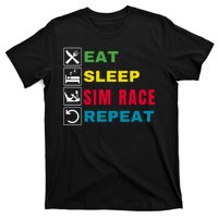 Eat Sleep Sim Race Repeat Sim Racer Funny Gaming Esport Car Racing Sim Racing T-Shirt