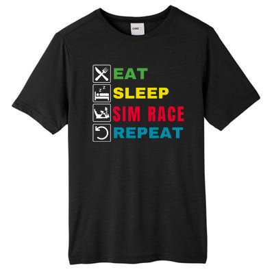 Eat Sleep Sim Race Repeat Sim Racer Funny Gaming Esport Car Racing Sim Racing Tall Fusion ChromaSoft Performance T-Shirt