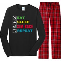 Eat Sleep Sim Race Repeat Sim Racer Funny Gaming Esport Car Racing Sim Racing Long Sleeve Pajama Set