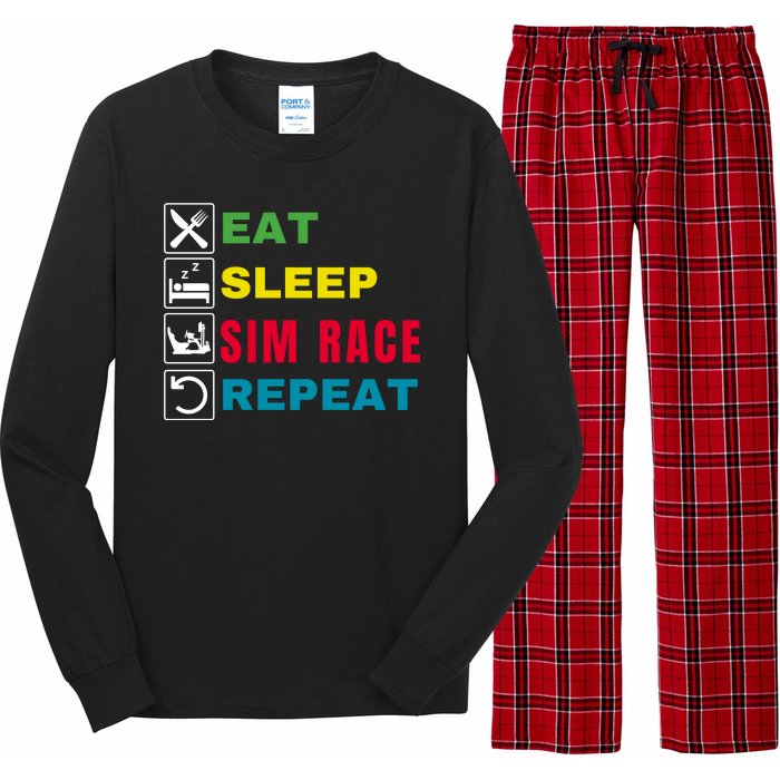 Eat Sleep Sim Race Repeat Sim Racer Funny Gaming Esport Car Racing Sim Racing Long Sleeve Pajama Set