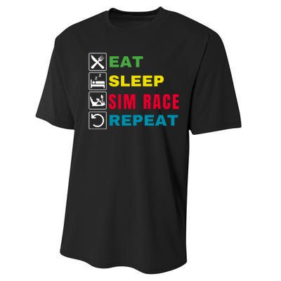 Eat Sleep Sim Race Repeat Sim Racer Funny Gaming Esport Car Racing Sim Racing Performance Sprint T-Shirt