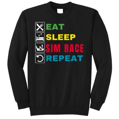 Eat Sleep Sim Race Repeat Sim Racer Funny Gaming Esport Car Racing Sim Racing Tall Sweatshirt