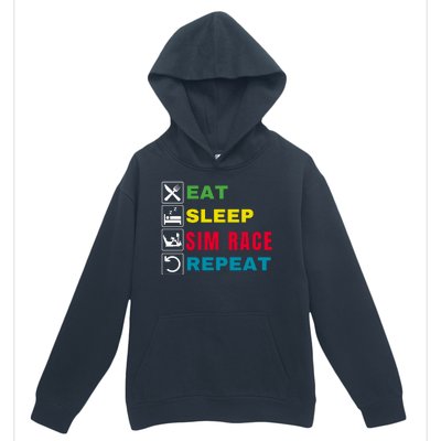 Eat Sleep Sim Race Repeat Sim Racer Funny Gaming Esport Car Racing Sim Racing Urban Pullover Hoodie