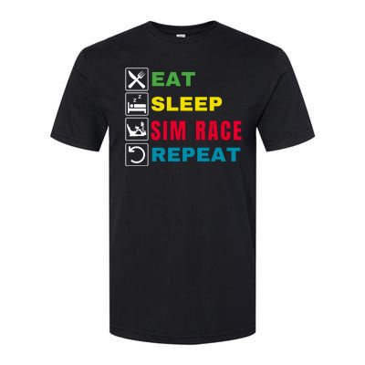 Eat Sleep Sim Race Repeat Sim Racer Funny Gaming Esport Car Racing Sim Racing Softstyle CVC T-Shirt