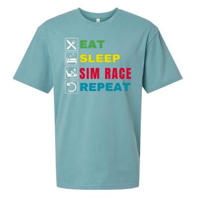 Eat Sleep Sim Race Repeat Sim Racer Funny Gaming Esport Car Racing Sim Racing Sueded Cloud Jersey T-Shirt