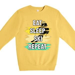 Eat Sleep Ski Repeat Premium Crewneck Sweatshirt