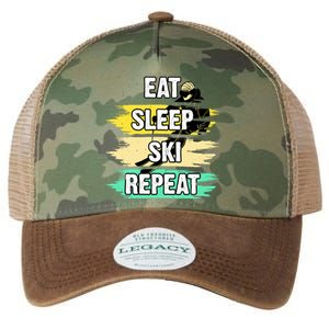 Eat Sleep Ski Repeat Legacy Tie Dye Trucker Hat