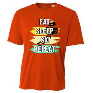 Eat Sleep Ski Repeat Cooling Performance Crew T-Shirt