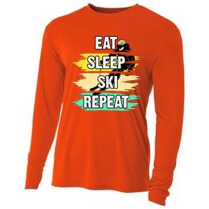 Eat Sleep Ski Repeat Cooling Performance Long Sleeve Crew