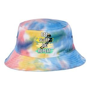 Eat Sleep Ski Repeat Tie Dye Newport Bucket Hat