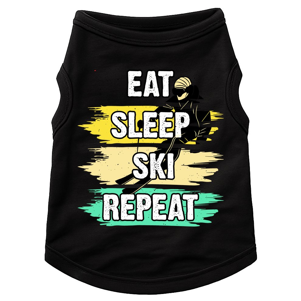Eat Sleep Ski Repeat Doggie Tank