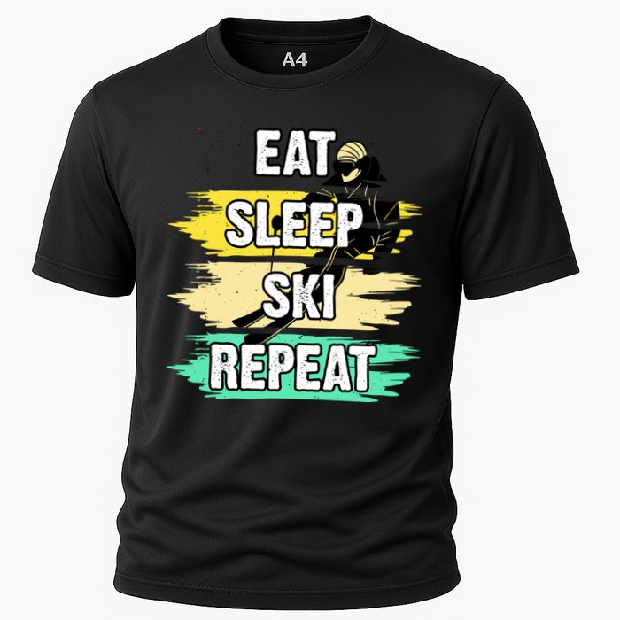 Eat Sleep Ski Repeat Cooling Performance Crew T-Shirt