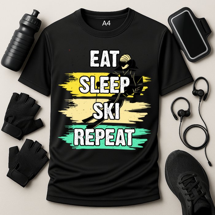 Eat Sleep Ski Repeat Cooling Performance Crew T-Shirt