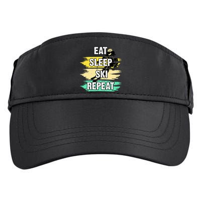 Eat Sleep Ski Repeat Adult Drive Performance Visor