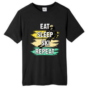 Eat Sleep Ski Repeat Tall Fusion ChromaSoft Performance T-Shirt