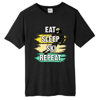 Eat Sleep Ski Repeat Tall Fusion ChromaSoft Performance T-Shirt