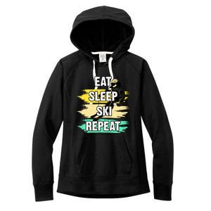 Eat Sleep Ski Repeat Women's Fleece Hoodie