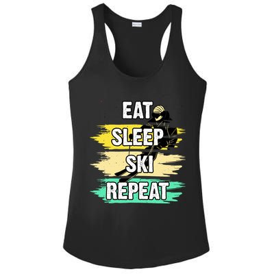 Eat Sleep Ski Repeat Ladies PosiCharge Competitor Racerback Tank