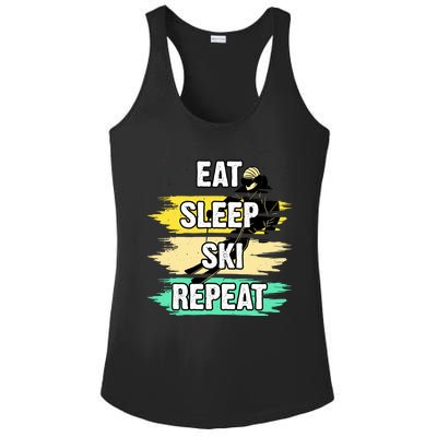 Eat Sleep Ski Repeat Ladies PosiCharge Competitor Racerback Tank