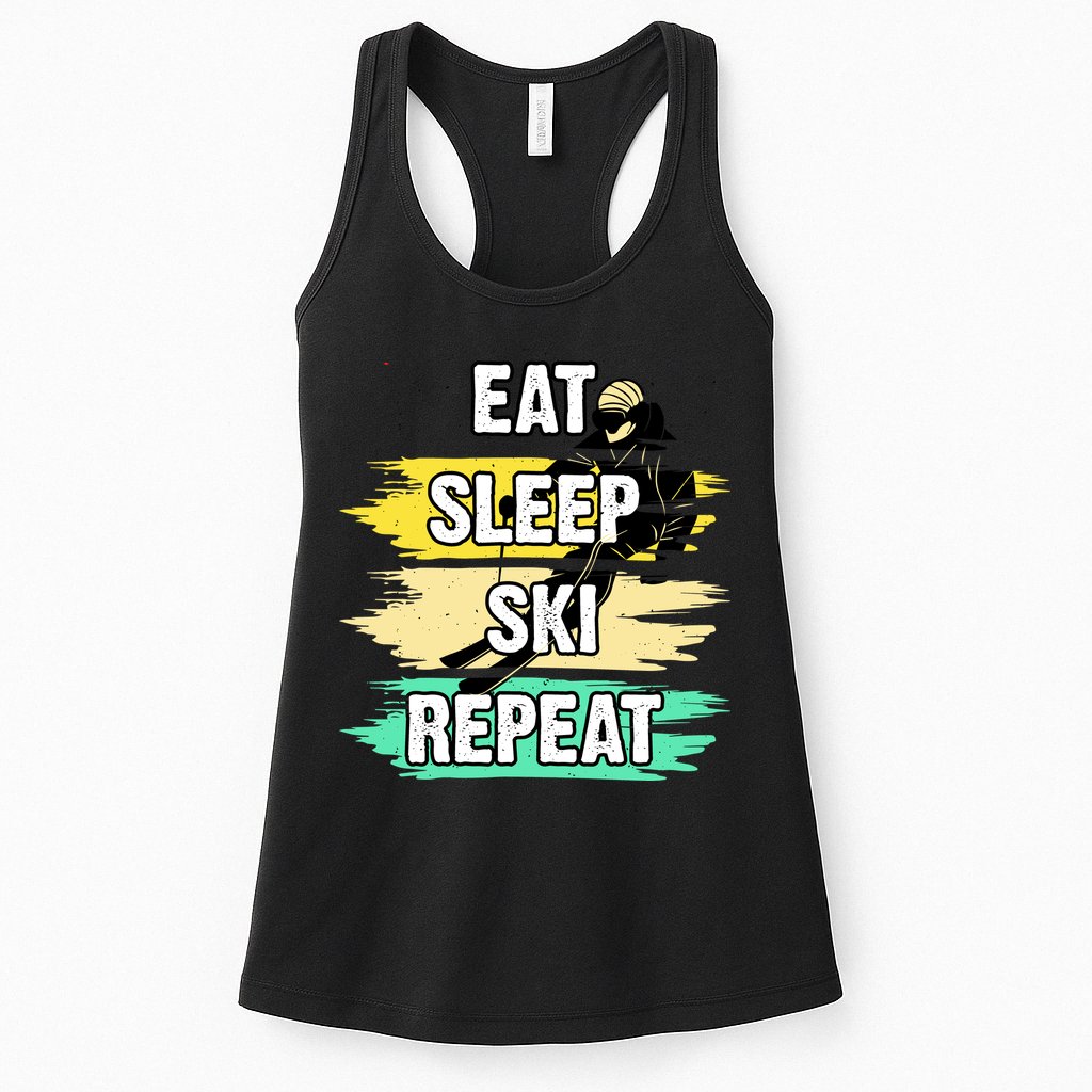 Eat Sleep Ski Repeat Womens Tank Top