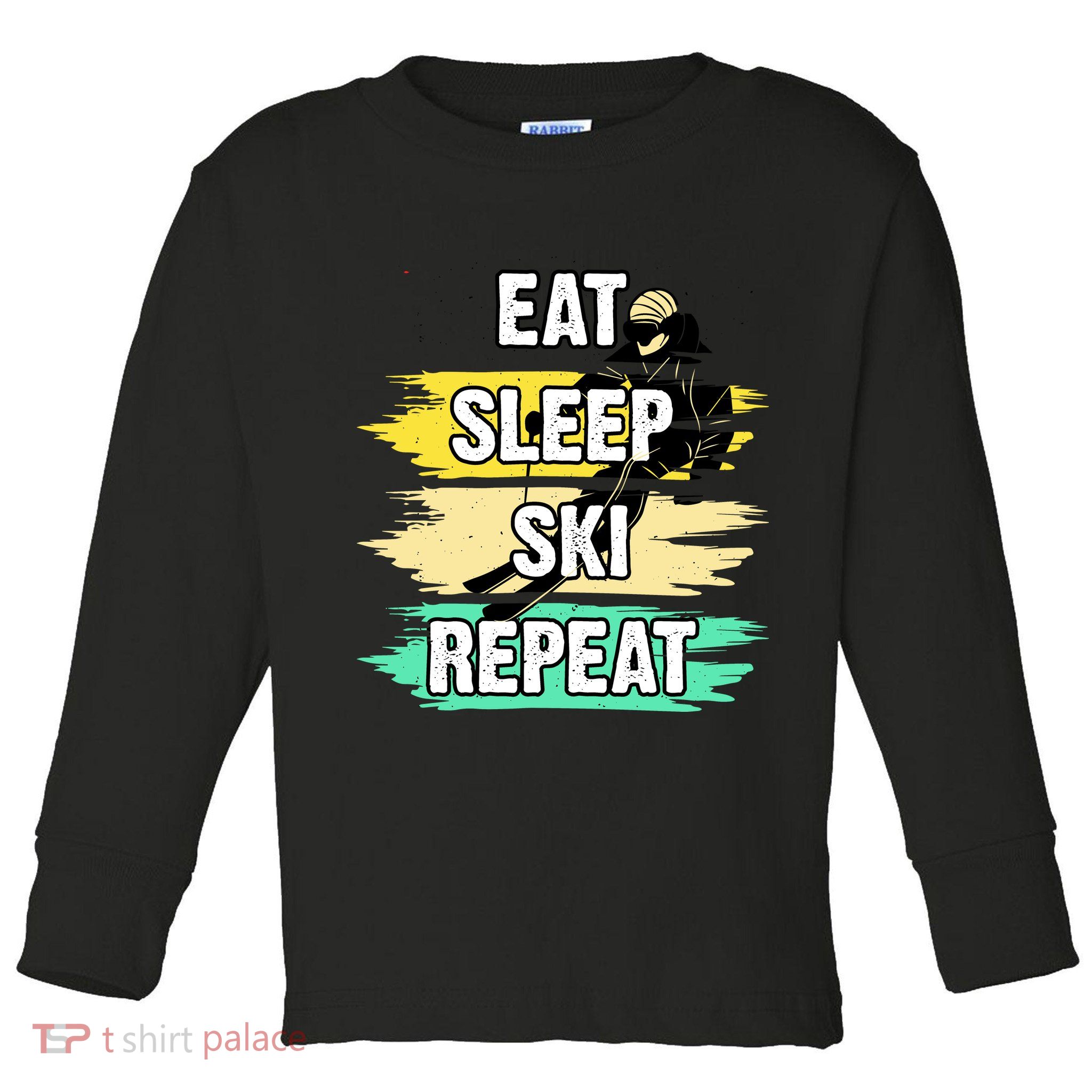 Eat Sleep Ski Repeat Toddler Long Sleeve Shirt