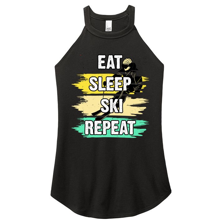 Eat Sleep Ski Repeat Women's Perfect Tri Rocker Tank