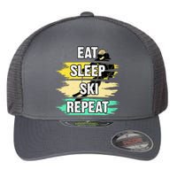 Eat Sleep Ski Repeat Flexfit Unipanel Trucker Cap